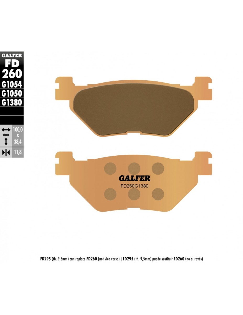 Pastillas de freno Galfer FD260G1380 Compuesto Sinter Scooter