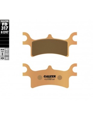 Pastillas de freno Galfer FD317G1397 Compuesto Sinter Quads