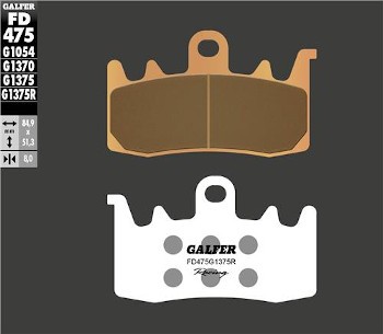 Pastillas de freno Galfer FD475G1375R Compuesto SINTER SPORT RACING 