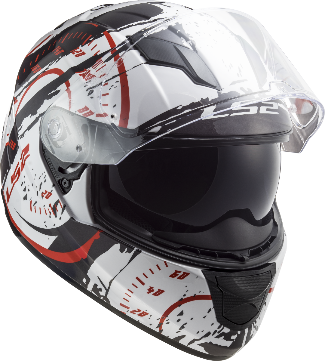 Casco LS2 FF320 STREAM EVO TACHO BLANCO/NEGRO/ROJO 3