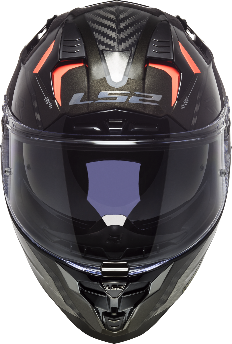 Casco LS2 FF327 CHALLENGER CARBONO ALLOY TITANIUM CHROME/NARANJA 1