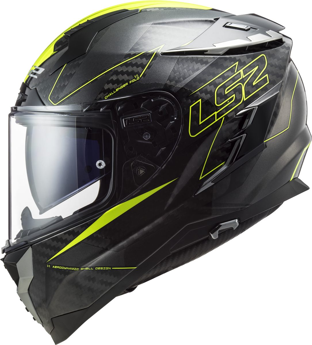 Casco LS2 FF327 CHALLENGER CARBONO FOLD CARBON/AMARILLO