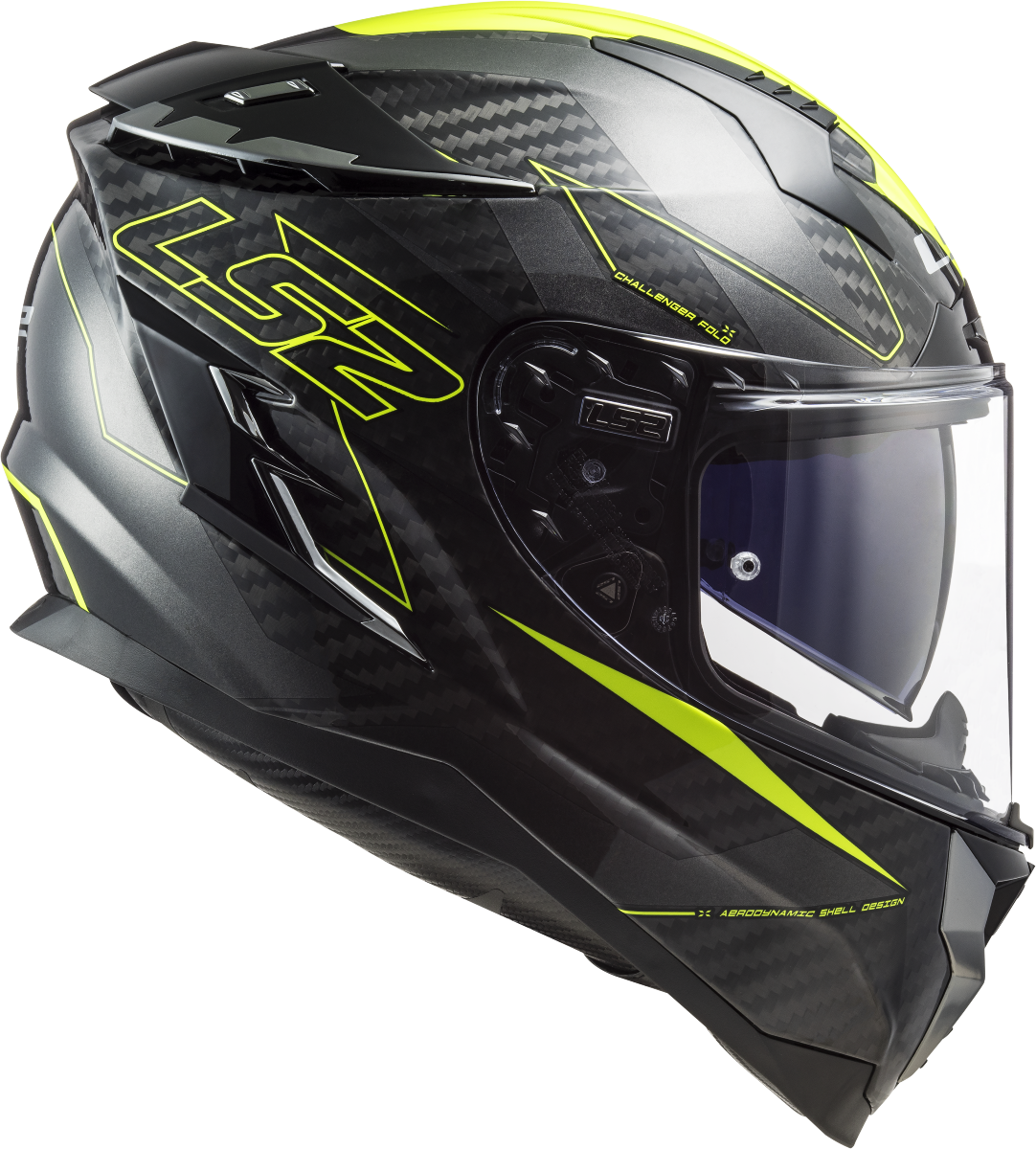 Casco LS2 FF327 CHALLENGER CARBONO FOLD CARBON/AMARILLO 4