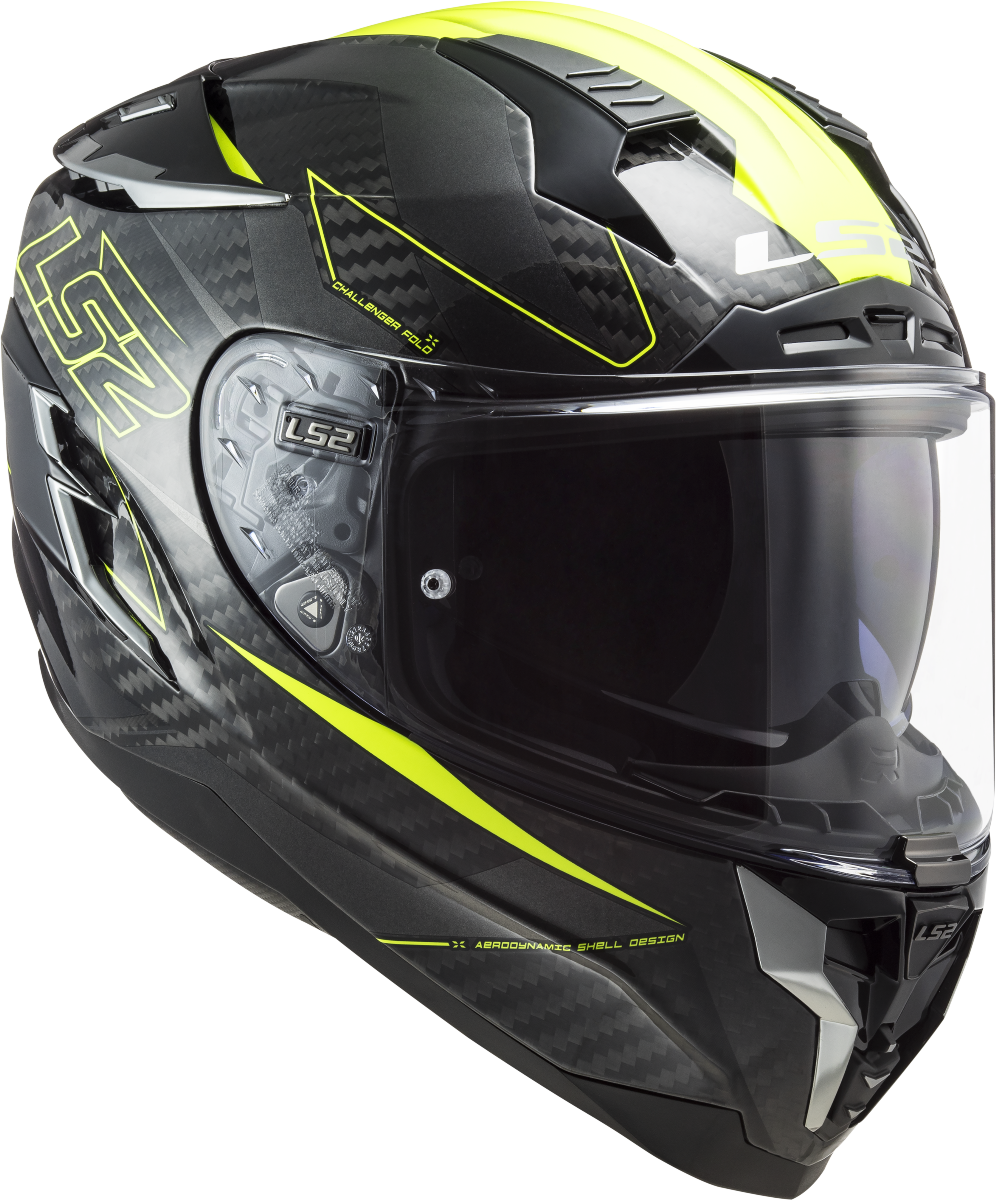 Casco LS2 FF327 CHALLENGER CARBONO FOLD CARBON/AMARILLO 5