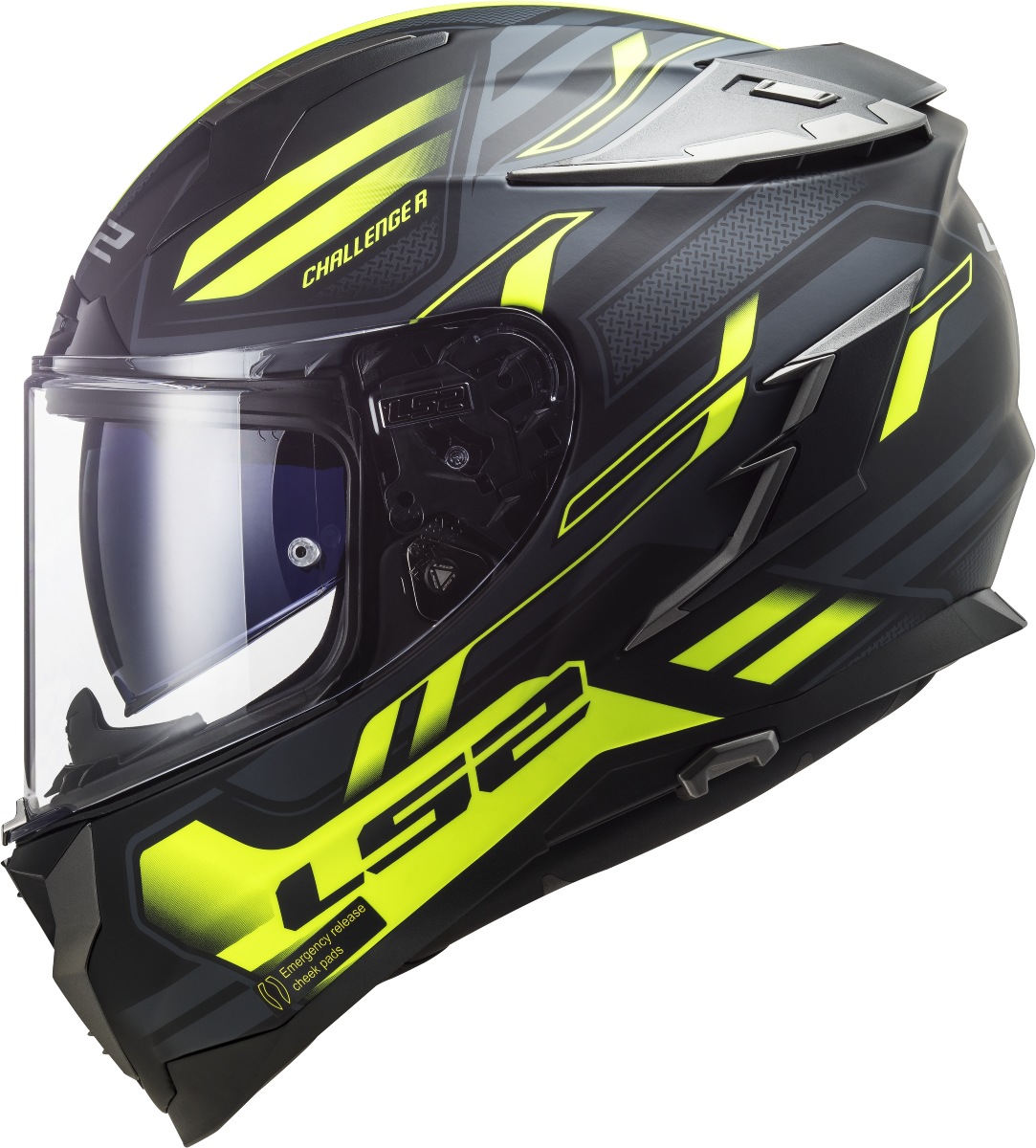 Casco LS2 FF327 CHALLENGER SPIN NEGRO MATE/COBALTO/AMARILLO