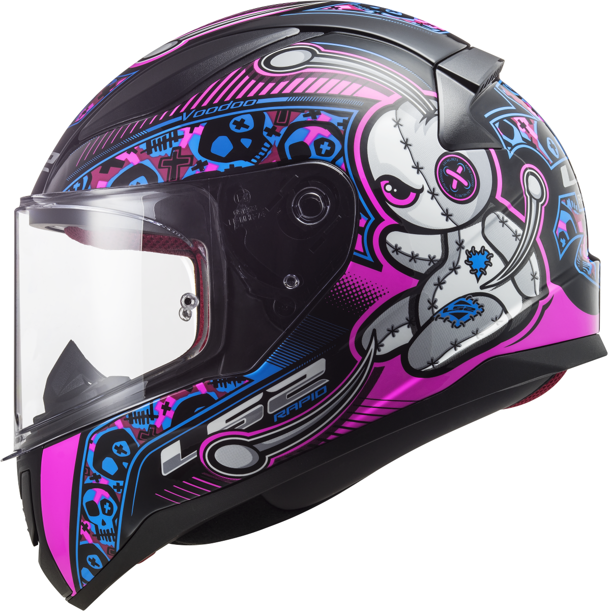 Casco LS2 FF353 RAPID MINI VOODOO NEGRO/ROSA INFANTIL