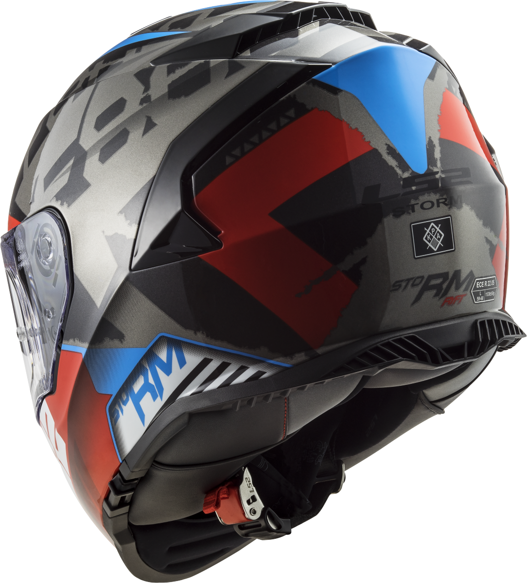 Casco LS2 FF800 STORM SPRINTER NEGRO/ROJO/TITANIO 2