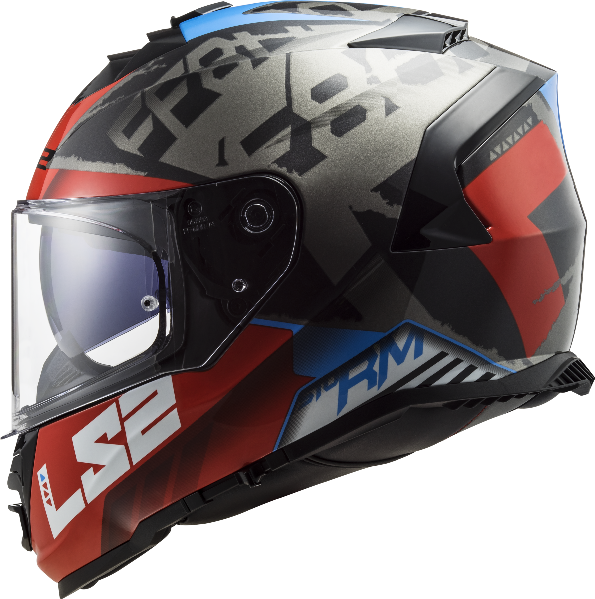 Casco LS2 FF800 STORM SPRINTER NEGRO/ROJO/TITANIO