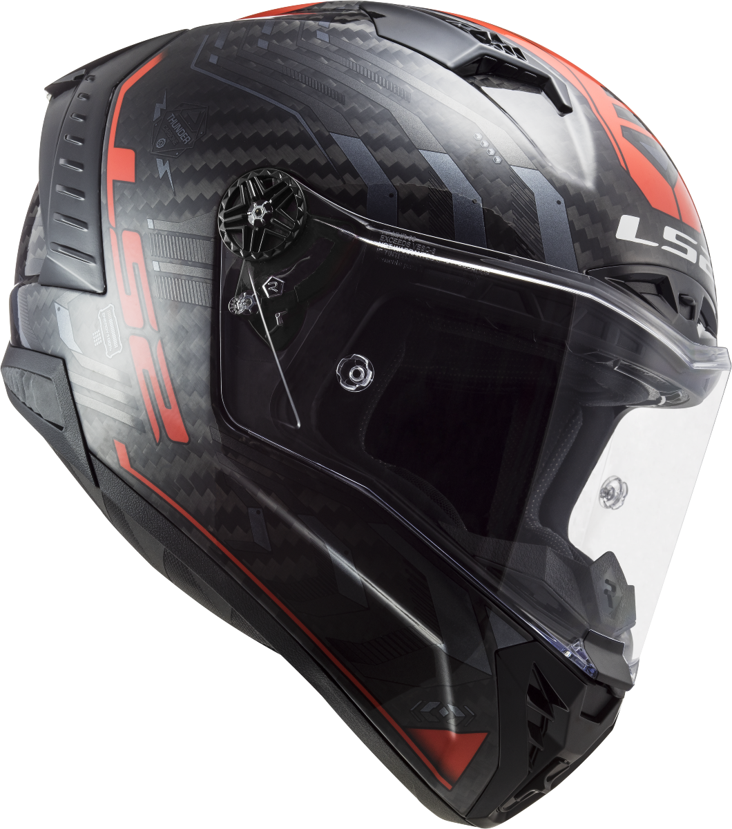 Casco LS2 FF805 THUNDER CARBONO SPUTNIK ROJO METALICO ECE 22.06 2