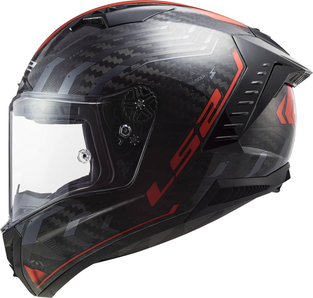 Casco LS2 FF805 THUNDER CARBONO SPUTNIK ROJO METALICO ECE 22.06