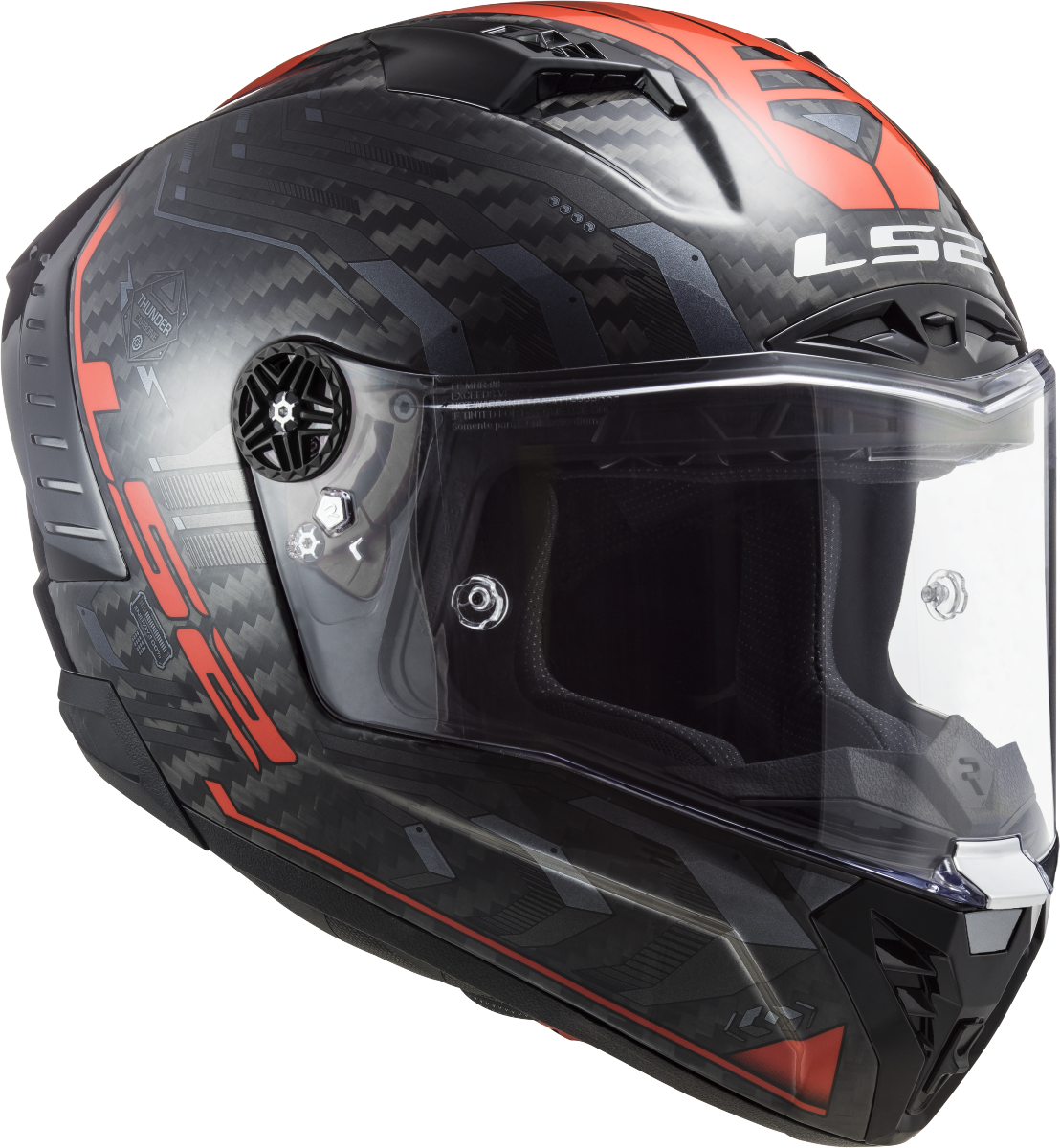 Casco LS2 FF805 THUNDER CARBONO SPUTNIK ROJO METALICO ECE 22.06 3