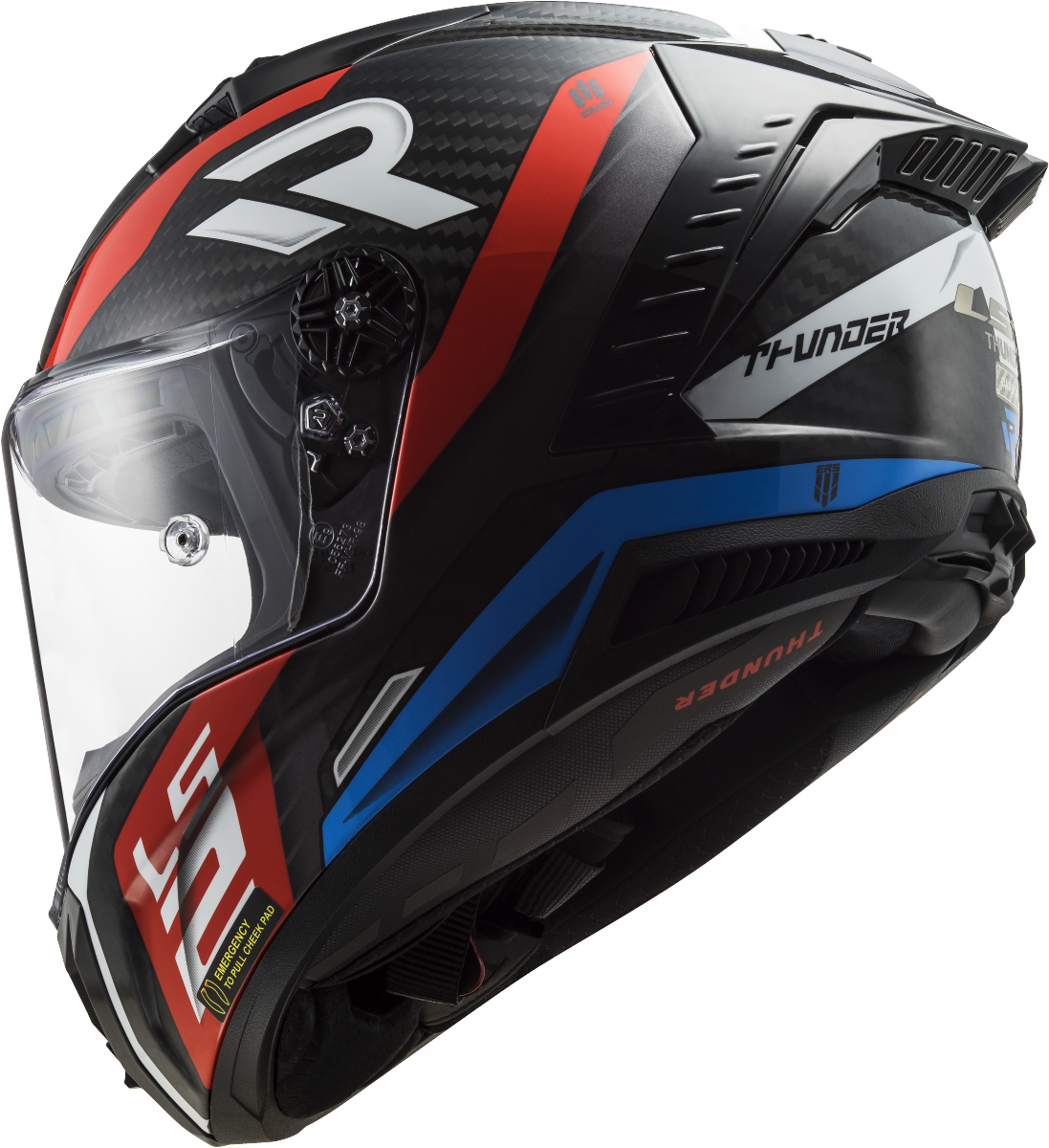 Casco LS2 FF805 THUNDER CARBONO SUPRA ROJO/AZUL ECE 22.06 1