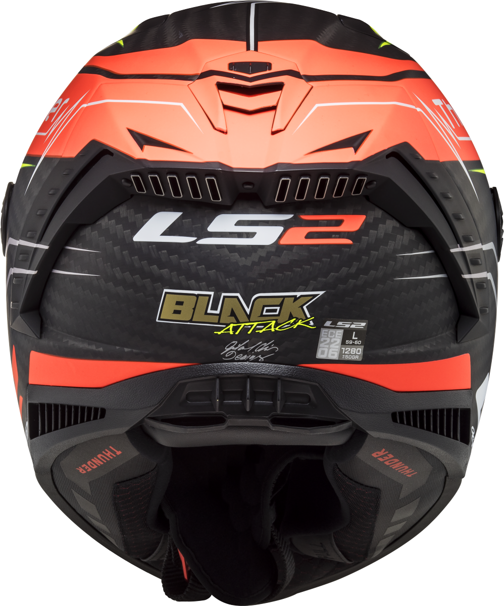 Casco LS2 FF805 THUNDER CARBONO BLACK ATTACK ROJO/AMARILLO ECE.22.06 2