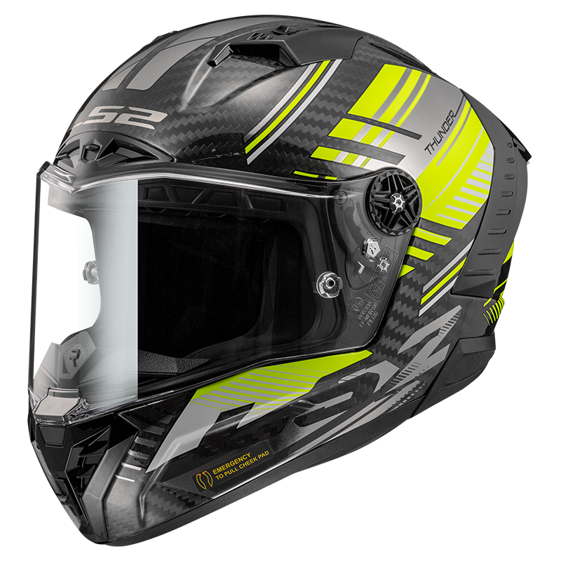 Casco LS2 FF805 THUNDER CARBONO VOLT NEGRO/AMARILLO ECE 22.06