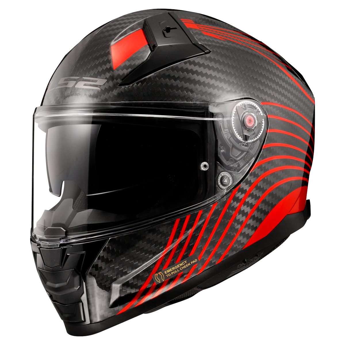 Casco LS2 FF811 VECTOR II CARBONO FLUX ROJO ECE 22.06