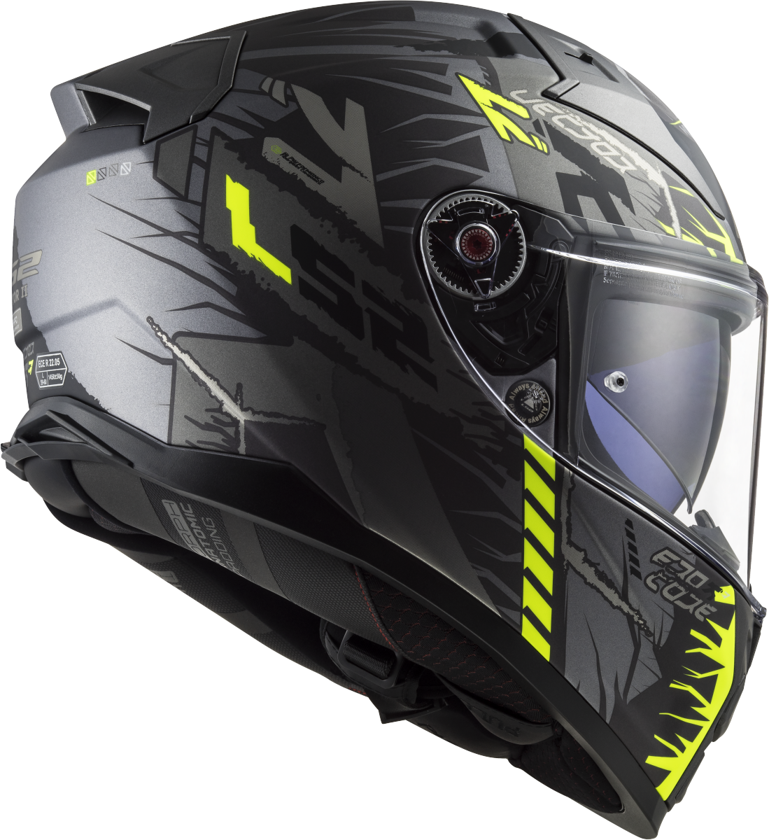 Casco LS2 FF811 VECTOR II TECHBOT TITANIO MATE/AMARILLO ECE 22.06 1