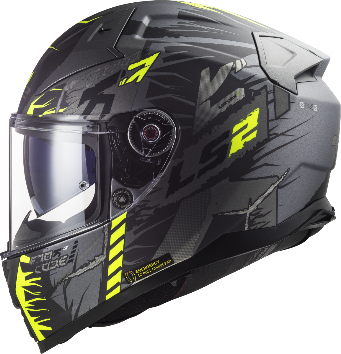 Casco LS2 FF811 VECTOR II TECHBOT TITANIO MATE/AMARILLO ECE 22.06