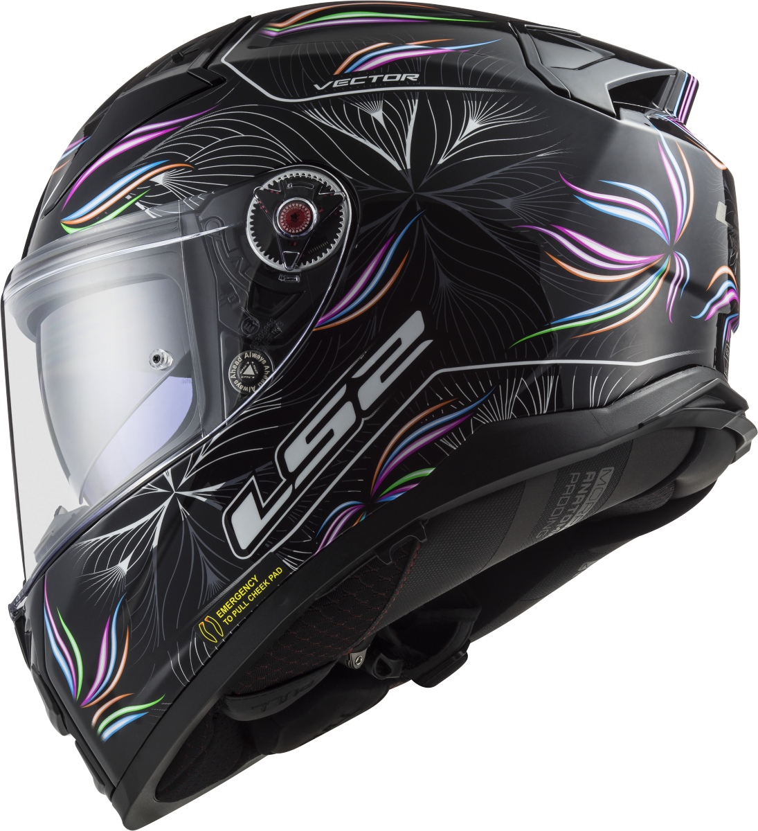 Casco LS2 FF811 VECTOR II TROPICAL NEGRO/BLANCO ECE 22.06 3