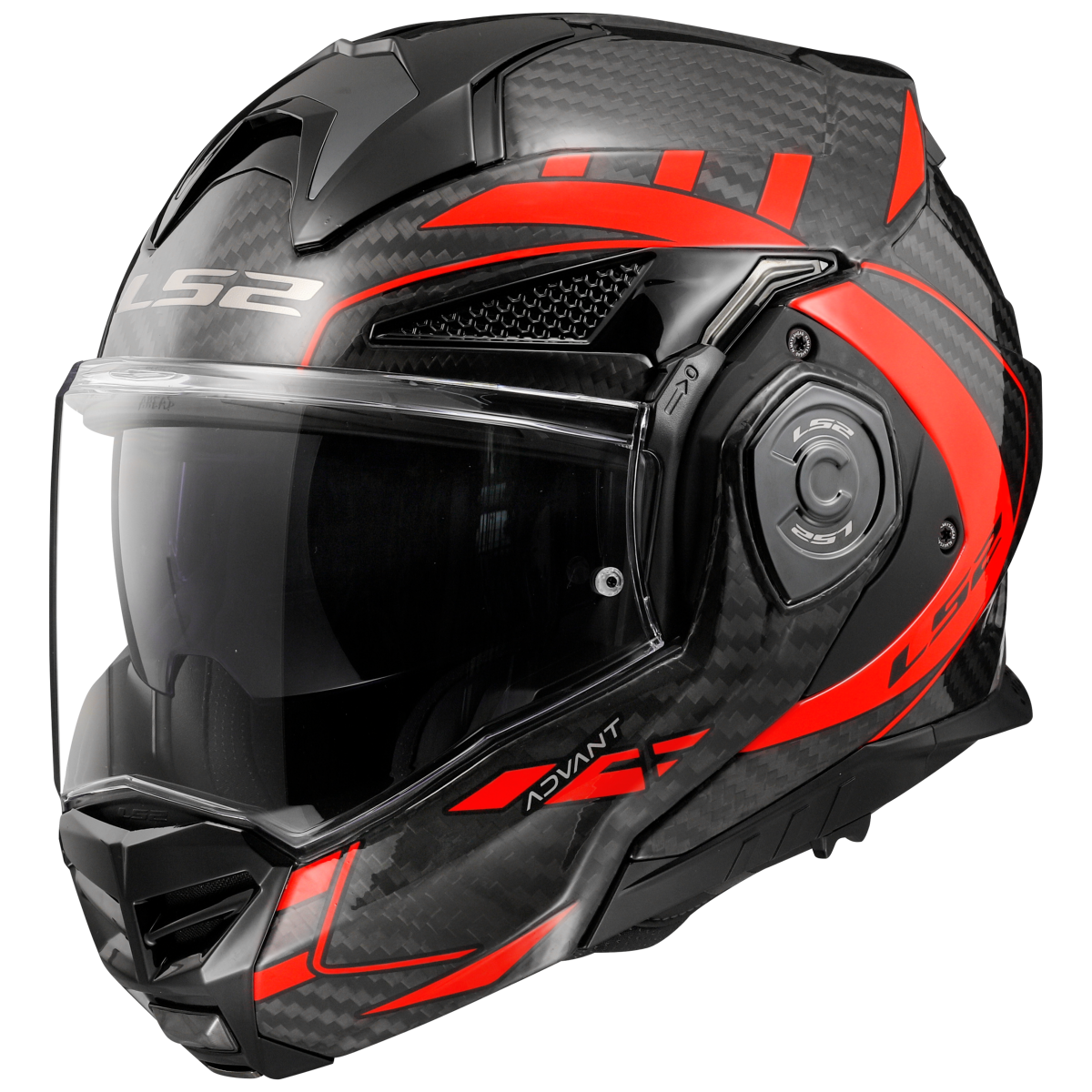 Casco LS2 FF901 ADVANT X CARBONO MODULAR FUTURE ROJO ECE 22.06