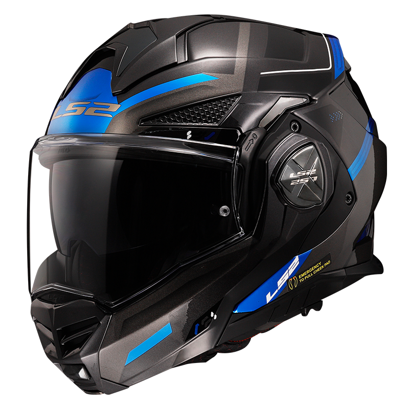 Casco LS2 FF901 ADVANT X MODULAR SPECTRUM NEGRO/TITANIO/AZUL ECE 22.06