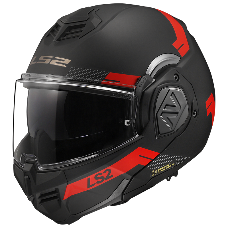 Casco LS2 FF906 ADVANT MODULAR BEND NEGRO MATE/ROJO ECE 22.06