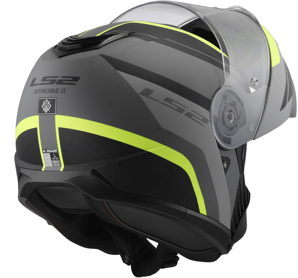 Casco LS2 FF908 STROBE II MONZA NEGRO/GRIS/AMARILLO ECE 22.06 10
