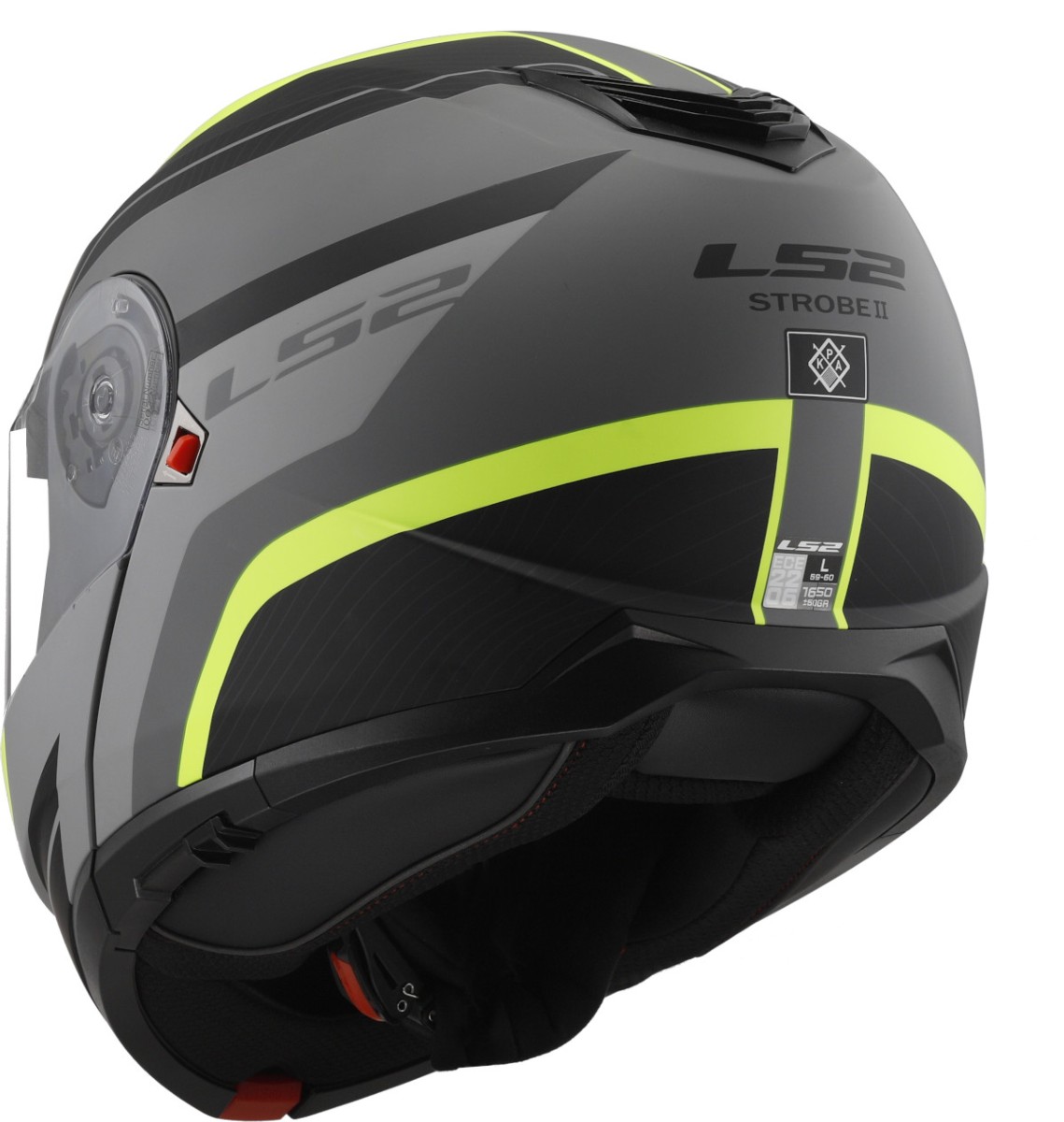 Casco LS2 FF908 STROBE II MONZA NEGRO/GRIS/AMARILLO ECE 22.06 2