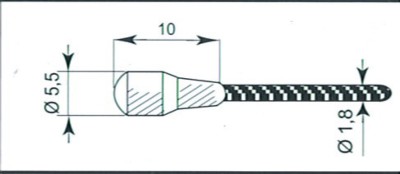 Cable freno trasero Mobylette 1900 mm.