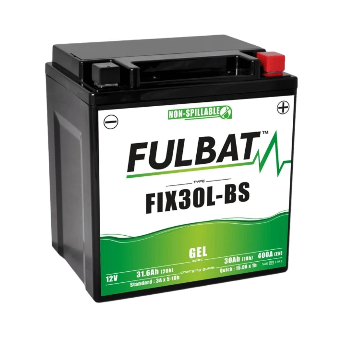 Batería FULBAT FIX30L-BS gel 12V 31.6Ah