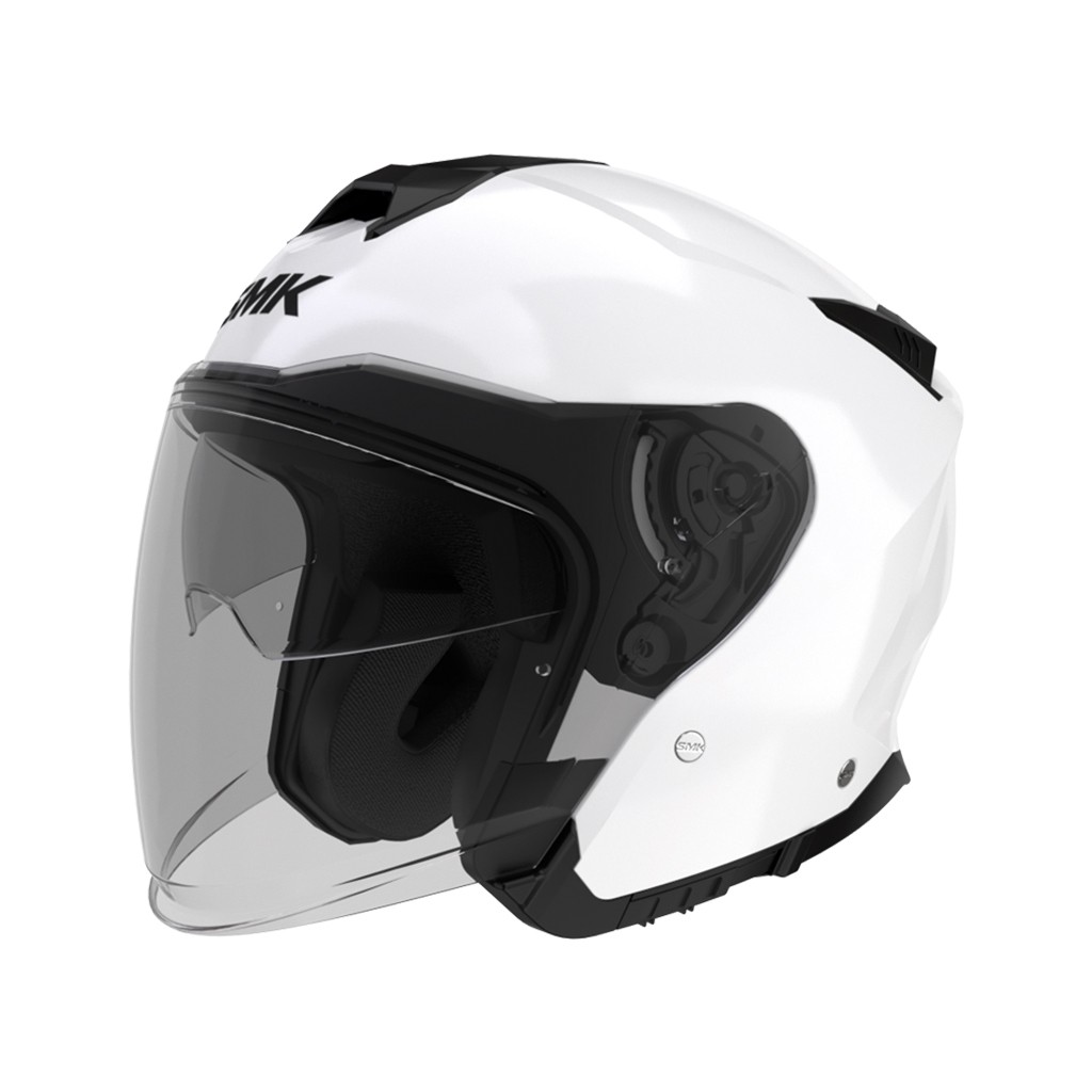 Casco Jet SMK GTJ vista frontal en color blanco