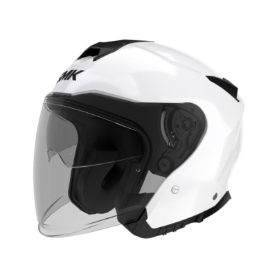 Casco Jet SMK GTJ vista frontal en color blanco