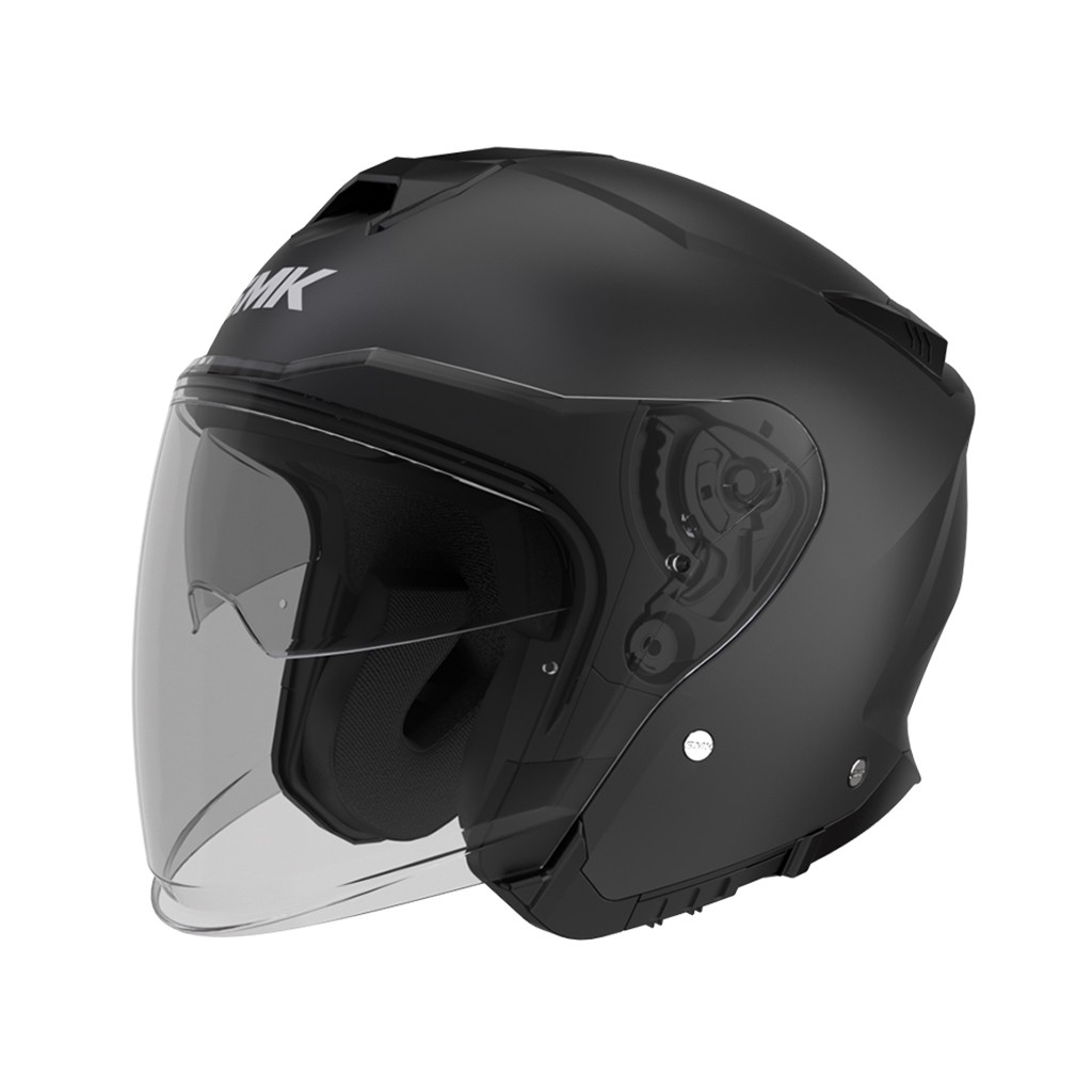 Casco Jet SMK GTJ vista frontal en color negro