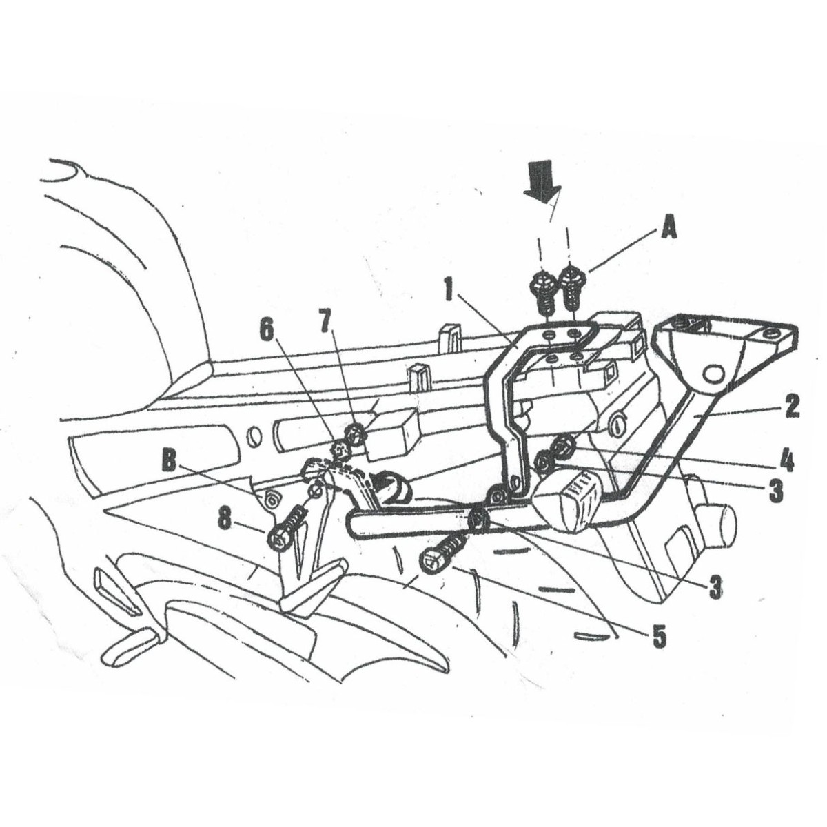 Fijación Trasera para Maleta SHAD Honda CBR 600 '01-'02