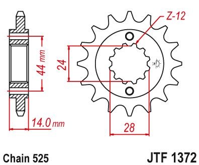 Piñon Honda VT 750 17z Con goma