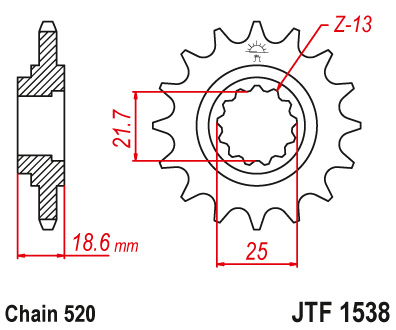 JTF1538.15 Piñon Kawasaki 15Z