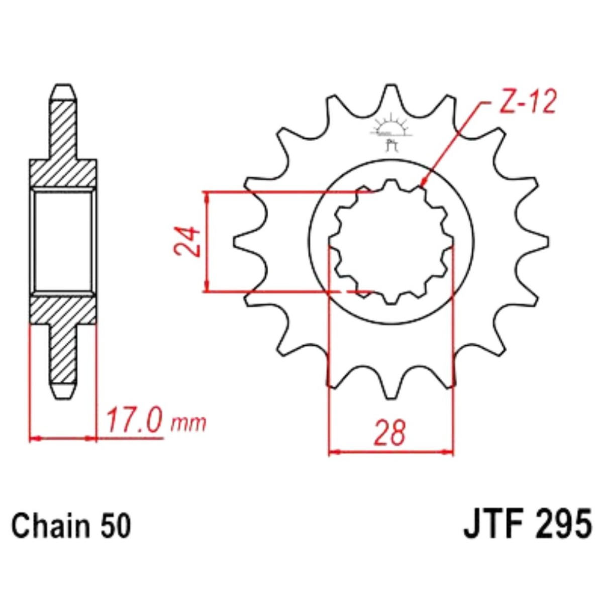 JTF295.15 Piñon Honda CBR 500 1987-1988 CBR 600 1987-1996 15z