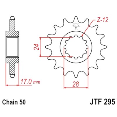 JTF295.15 Piñon Honda CBR 500 1987-1988 CBR 600 1987-1996 15z