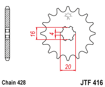 jtf416.14 piñon kawasaki suzuki 15z