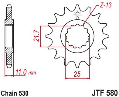 Piñon Yamaha FZ 750, FZ 6 N/NS, FZ6 600 S Fazer, FZ6 600 SA Fazer ABS, FZ6 S2 600 NHG