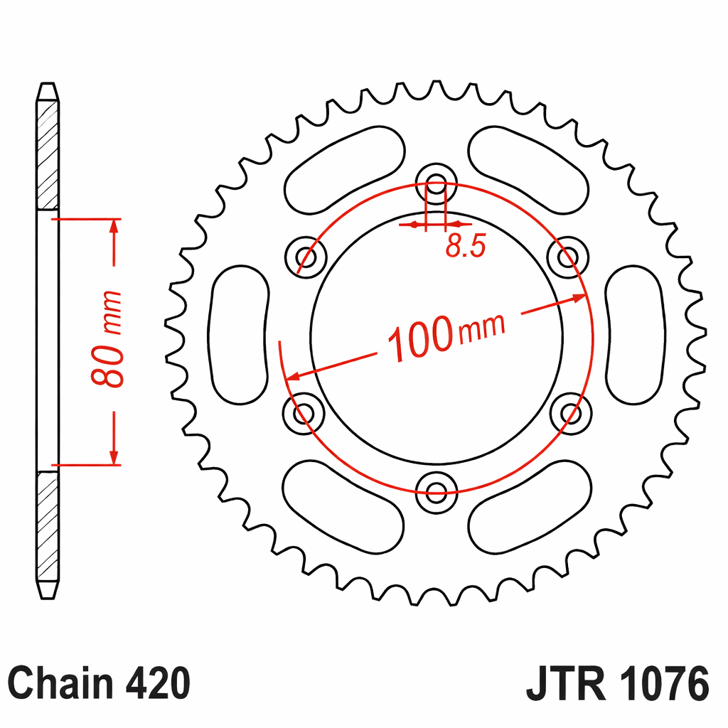 Plato arrastre JT 420 52 dientes acero 1