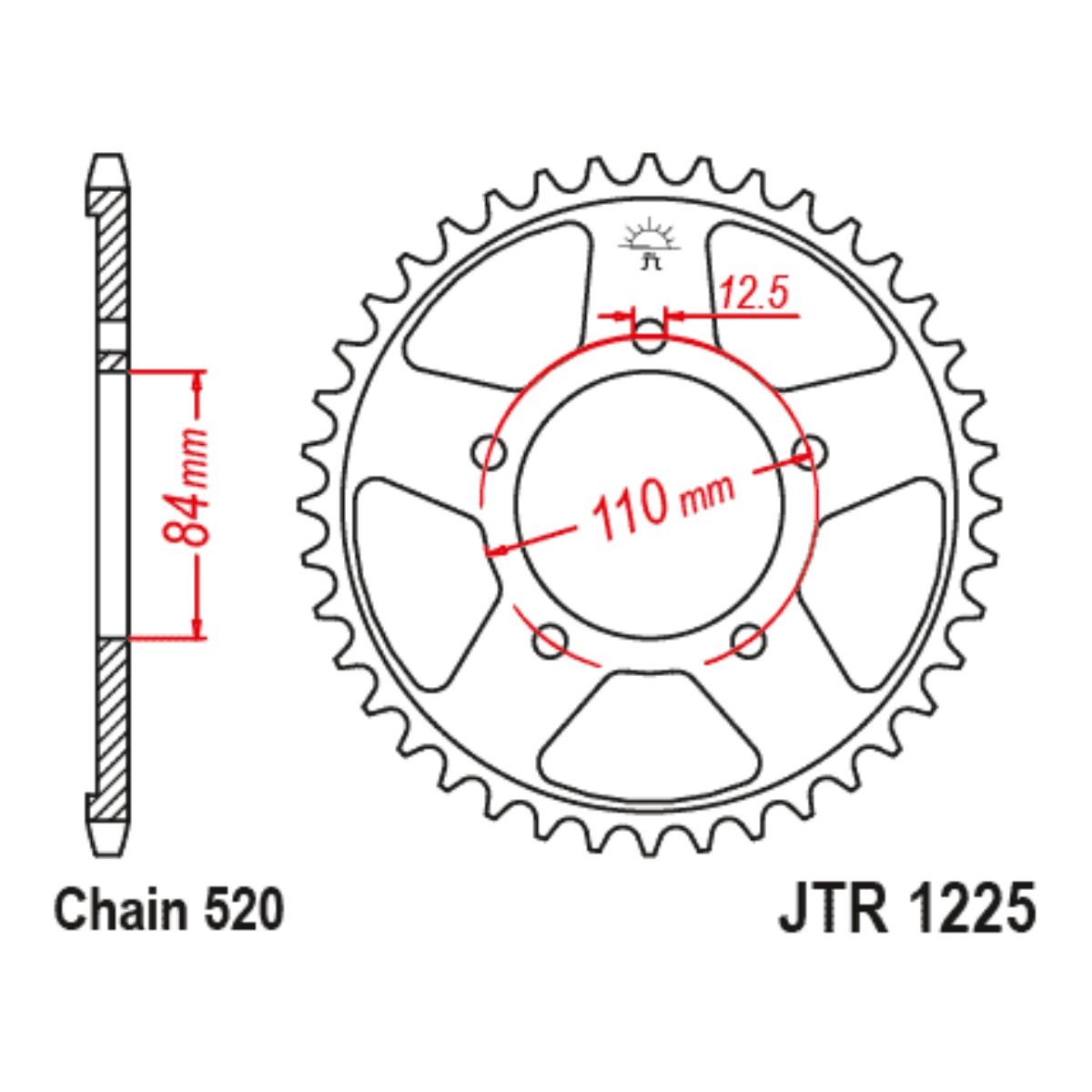 Plato arrastre JT 41 dientes 520 Honda CB 500 CBR 500 Rebel CL NX 500