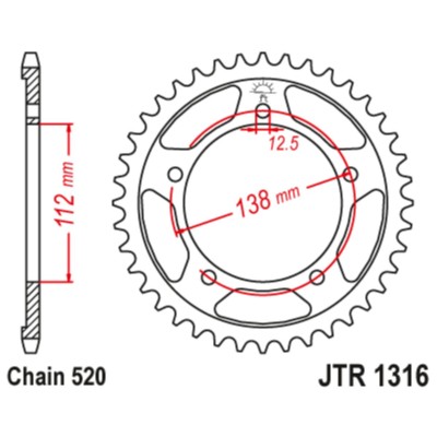 Plato trasero Honda NC 750 paso 520 38z