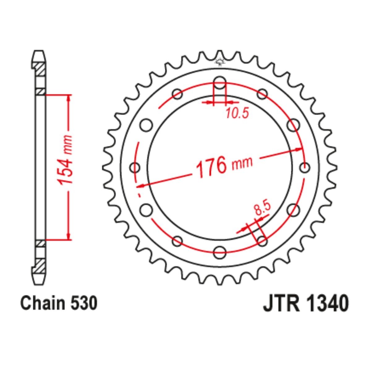 Corona JT 530 43 dientes acero compatible con Honda CB1000R, VFR 750, VFR 800 y VFR 800 X Crossrunner