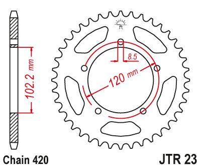 Plato Aprilia RS 50 '99-'05, Tuono 50 '03-'05 47z