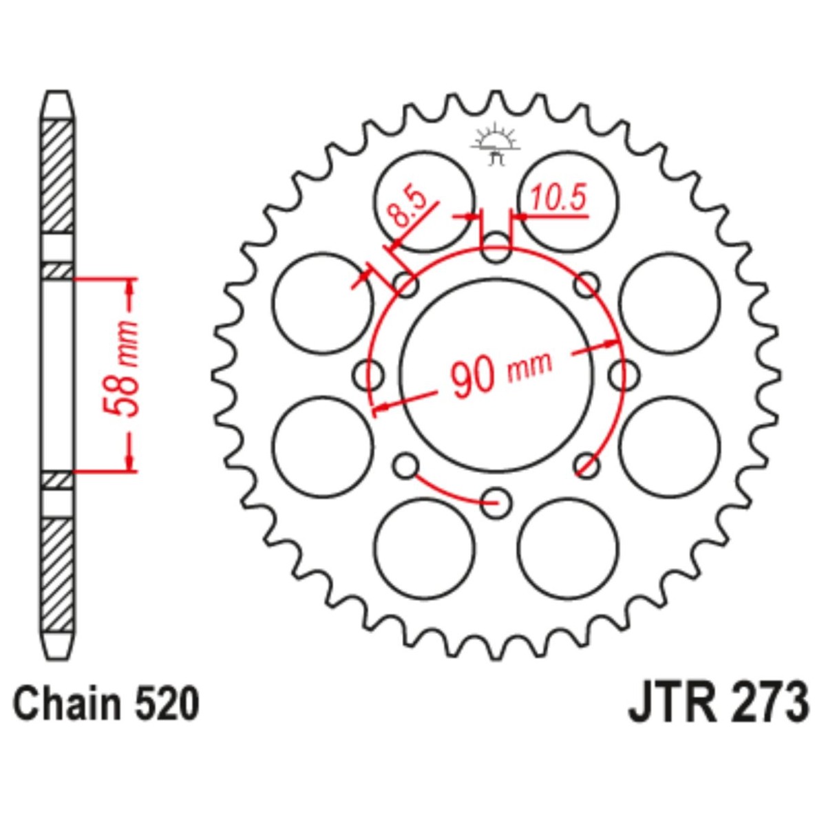 JTR273.45 Plato Honda XL 125 V Varadero, KTM Duke 45z 7270008