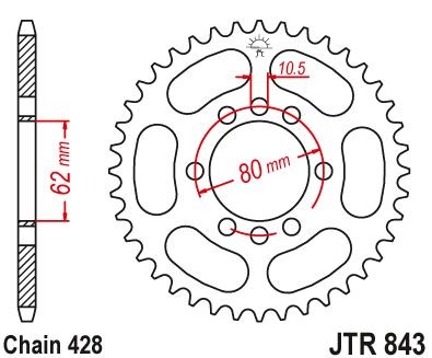 Plato Yamaha DT 80/125 División 428 51z