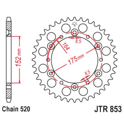 JTR853.38 Plato Derbi Yamaha Paso 520 38z 824225313239