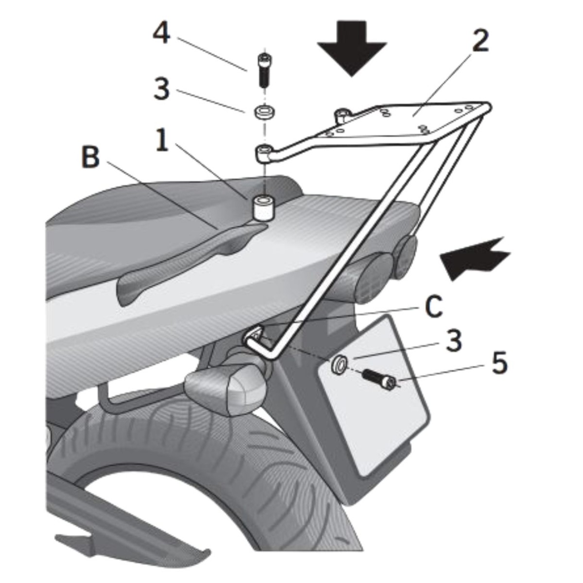 Fijación Trasera para Maleta SHAD Kawasaki ZR-7/ Kawasaki ZR-7 S (01-05)