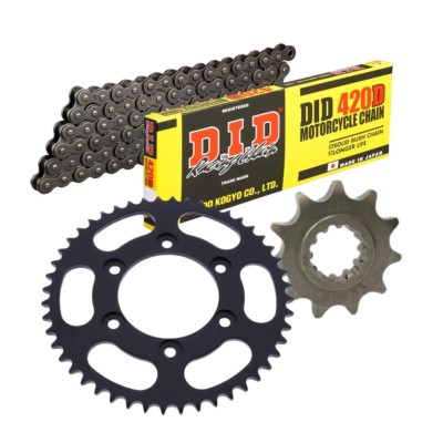 Kit Transmisión Rieju Spike 50 Tango 50 con cadena DID 420D, corona 52z y piñón 12z