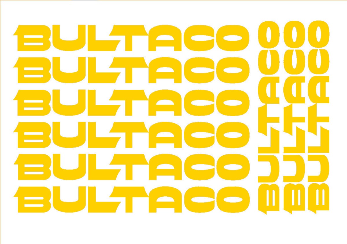 Kit de 9 pegatinas decorativas Bultaco en vinilo de corte resistente para moto, coche o superficies lisas